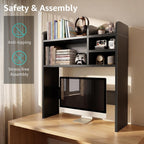 30" Black Desk Hutch Dorm Top Only with Sheves Felt Board for College