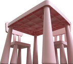 Relaxdays Children's Furniture Set, 1 Children's Table, 2 Chairs, Wipe-Clean, Lightweight Plastic, Seating Corner for Children's Room, Pink