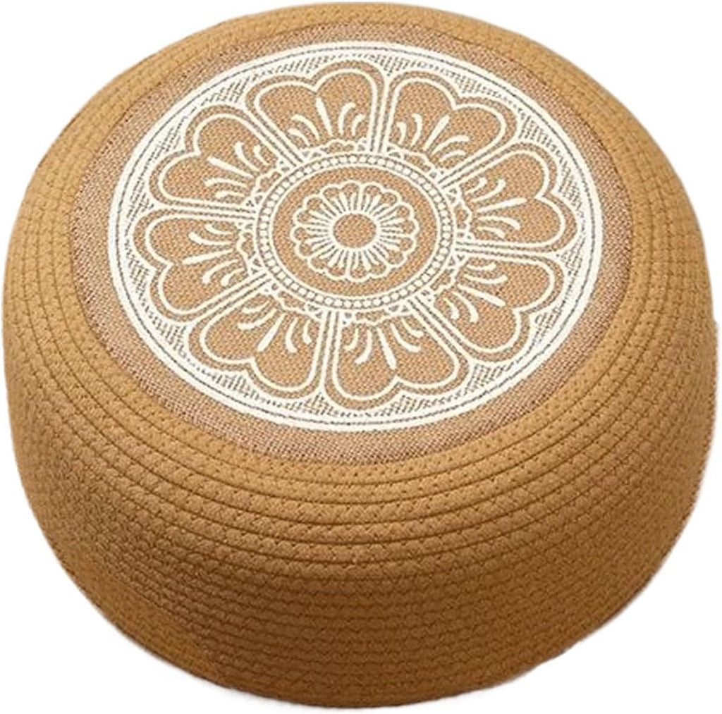 Deck Outdoor Rattan Stool - Coastal Living Outdoor Ottomans, Waterproof Porch Rattan Seat, Patio Ottoman Chair | Poolside Waterproof Floor Cushion Tatami Ottoman for Home, Garden, Deck, Porch, Balcony