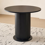 31.5" Round Dining Table for 2, Modern Small Pedestal Kitchen Table, Space Saving, for Apartment Dining Living Room,Black