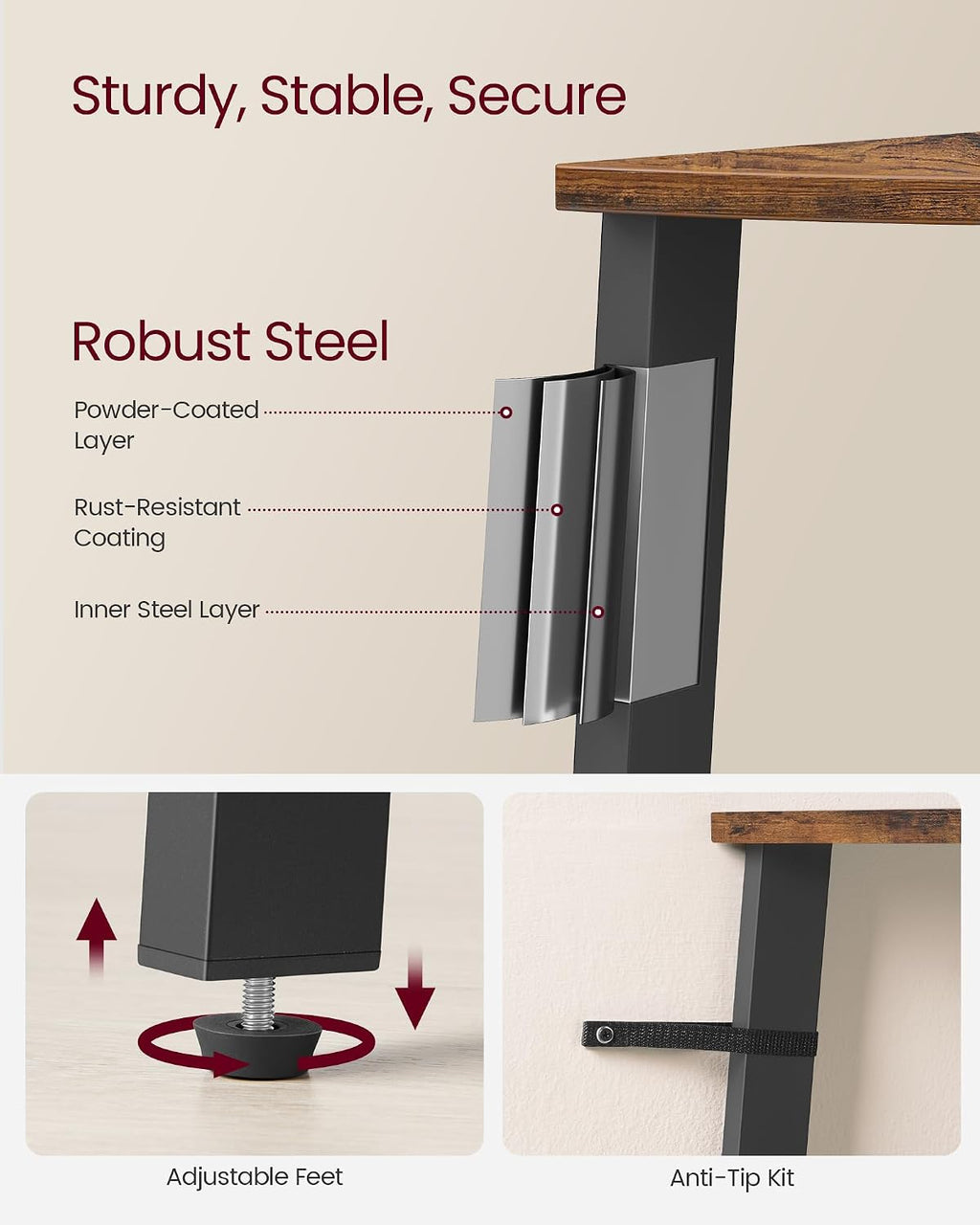 VASAGLE 5-Tier Corner Shelf Stand, Modern Ladder Shelf