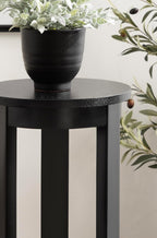 Kate and Laurel Foxford Modern Tiered Round Drink Table, 12 x 12 x 30, Black, Transitional Two-Tier Circle Plant Stand for Use as Living Room Pedestal Table or Small Bedroom Nightstand