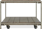 3-Piece Metal Frame Wood Coffee Table Set with Chairside Tables | Aged graphite finish with metal and wood construction