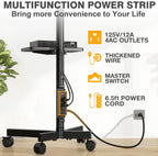 TVON Mobile TV Stand with Power Outlet for 23-65 Inch TVs up to 88 lbs | Tilt Rolling TV Cart with Height Adjustment & Locking Wheels, Portable TV Stand for Bedroom, Office, Max VESA 400x400mm