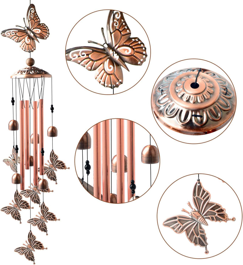 Butterfly Wind Chimes, Gift for Grandma,Birthday Gifts for mom for Daughter,Friend Gift, Aunt, Women,Gardening Decoration for Mother's Day,Christmas, Thanksgiving, Father's Day, Birthday
