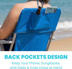 #WEJOY Folding Beach Chair for Adults, Lightweight Beach Chair with Shoulder Straps, High Back Camping Chairs with Hard Armrest, Supports 300lbs for Outdoor Lawn Concert