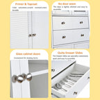 67" Tall Kitchen Pantry Cabinet with Glass Doors and Adjustable Shelves,Freestanding Kitchen Pantry Storage Cabinet with Drawer,Large Food Cupboard for Bathroom,Craft Room,Laundry Room