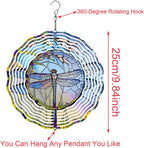 Dragonfly Metal Wind Spinners Outdoor, 3D Hanging Garden Decor for Women Mom Grandma, 25cm/ 9.84in 3D Wind Spinners for Garden Decor for Patio,Yard,Outdoor