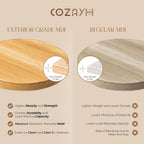 COZAYH Set of 2 Farmhouse Pedestal End Tables, Round Rustic Wood Drink Table with Base Small Space Living Room, Bedroom, Natural Wood Color