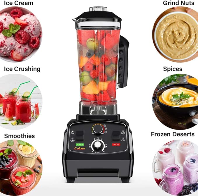 Professional Countertop Blender with 2200-Watt Base, Shakes and Smoothies Blender,Built-in Timer,High Power with 2L Jar