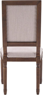 Christopher Knight Home Regina French Country Dining Chairs Set of 2, Wooden Dining Room Chair, High Back Kitchen Side Chair, Fabric Upholstered Armless Extra Seat, Beige+Walnut