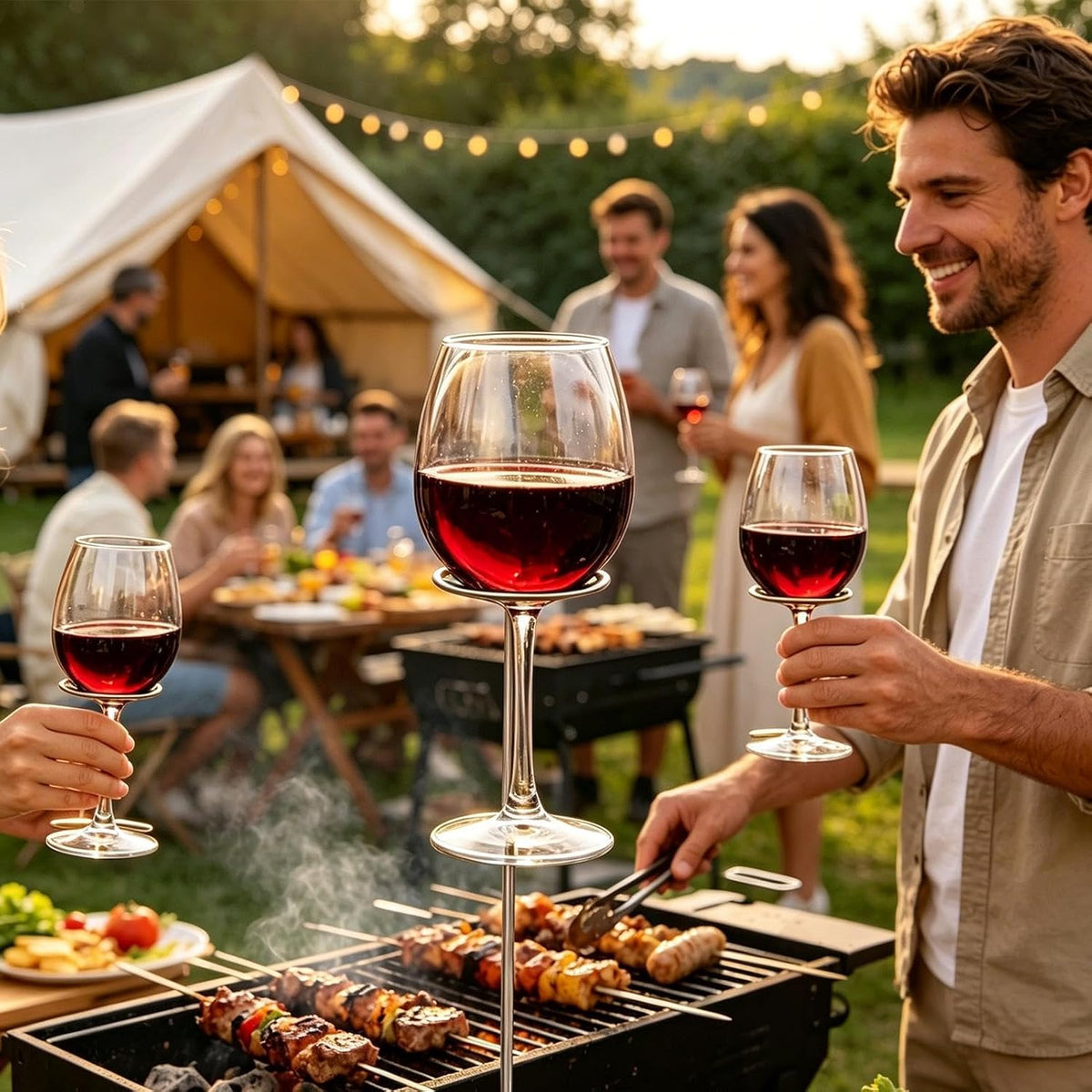 Yard Wine Glass Holder – Garden Beverage Stakes Champagne, Cup, Campers Entertainers, Backyard Beach Camping Picnic Park | Campers Entertainers Backyard Beach Camping Picnic Park Courtyard Lawn Patio