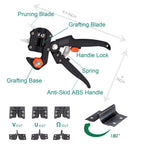 Professional Grafting Tool Kit - 3-in-1 Pruner with SK5 Blades, Grafting Knife, Tapes, Labels & Clips - Fruit Tree Grafting Supplies for Apples, Peaches, Grapes (Gardening Grafting Tools)