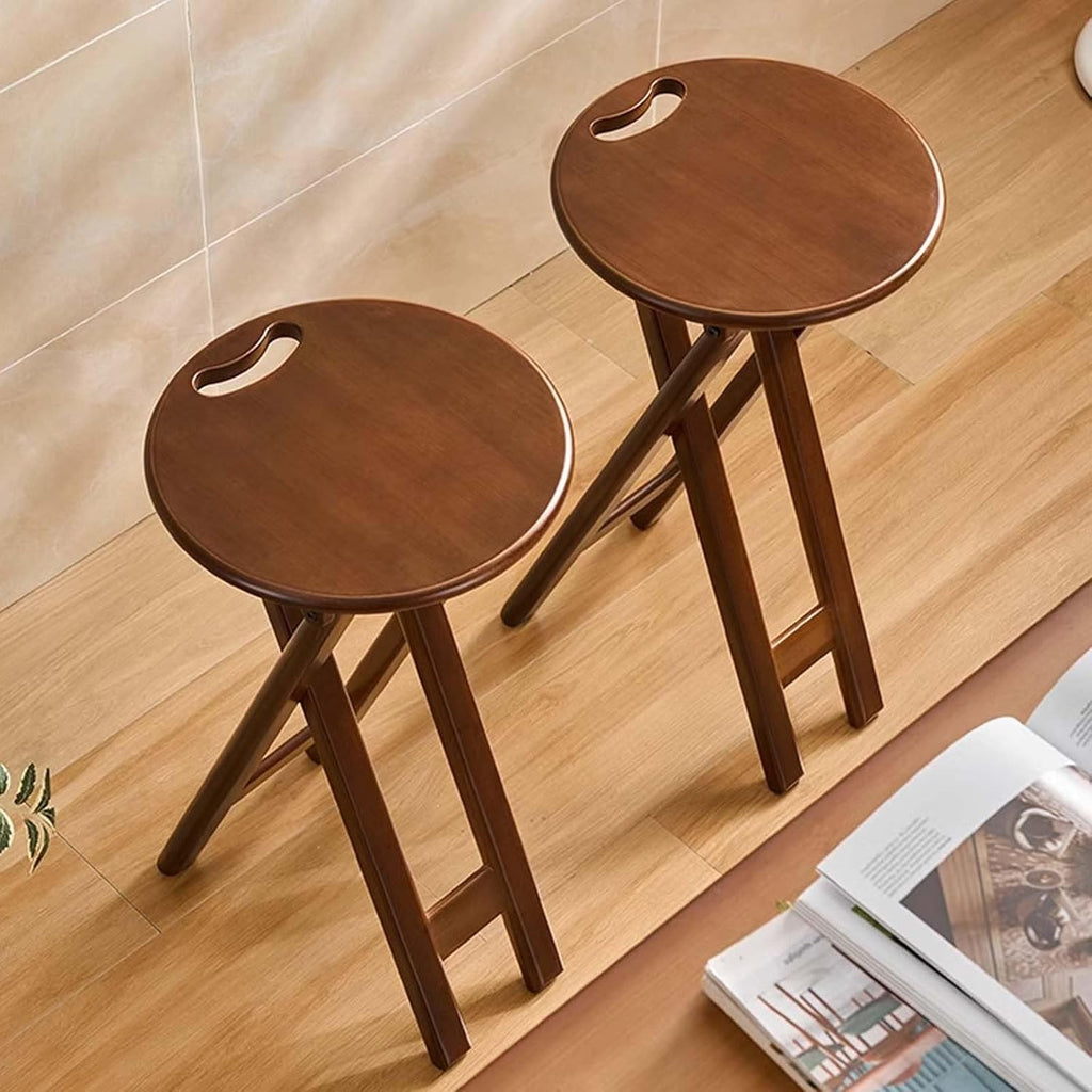 Folding Bar Stool 24.8 Inches Foldable Kitchen Bar Stool for Adults Counter Height Barstools Backless Folding High Stools for Outdoor Kitchen Island with Handle and Chair Cushion (1)