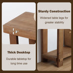 55.1" Long Solid Wood Console Table, Farmhouse Narrow Sofa Table | with Storage Shelf, Thickened Tabletop and Legs, Easy Assembly, Behind the Sofa or Couch, for Living Room, Hallway, Entry