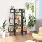 Yoobure Ladder Shelf, 4 Tier Tall Ladder Bookshelf Corner Shelf, Industrial Book Shelf Ladder Bookcase Narrow, Standing Storage Shelves Display Shelf for Bedroom Living Room Office Kitchen Bathroom