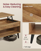 VASAGLE Lift Top Coffee Table with Hidden Storage, Gas Spring