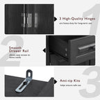71" Tall Kitchen Pantry Cabinet with 3 Pull Out Cabinet Organizers, Farmhouse Embossed Texture Storage Cabine with 6 Door Shelves, 2 Drawers, Freestanding Cupboard for Kitchen, Dining Room (Black)