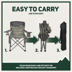 OUTSIDER Oversized Camping Folding Chair, Heavy Duty 500 LBS Portable Foldable Outdoor Chair Camp Chair with Cup Holder and Cooler Bag, Bottle Opener for Camping, Travel, Backpacking,Lawn, Patio