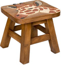 OMA Giraffe Design Wooden Stool End Table – Hand Crafted Animal Stool for Safari Theme Decorative Accent, Garden and Gift