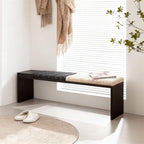 Modern Fabric Bench for Office Area Casual Dressing Room Bedroom Wooden Bed end Entryway(Medium)