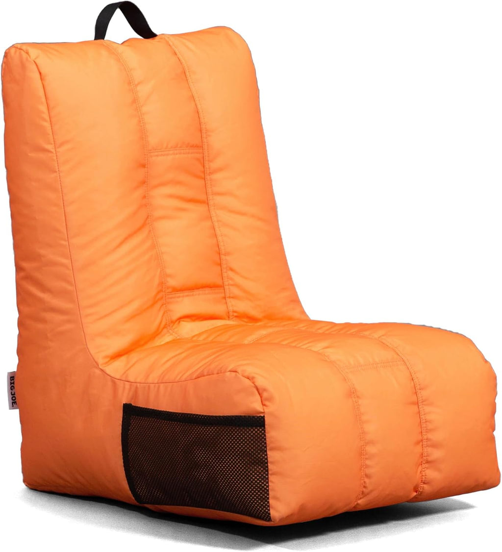 Big Joe Video Lounger Bean Bag Chair, Tangerine Smartmax, 2 feet | Polystyrene Bean Filled, Refillable, Nylon Polyester, Safe for Kids Ages 3 and Up, Supports Up to 250 lbs, Perfect for Gaming