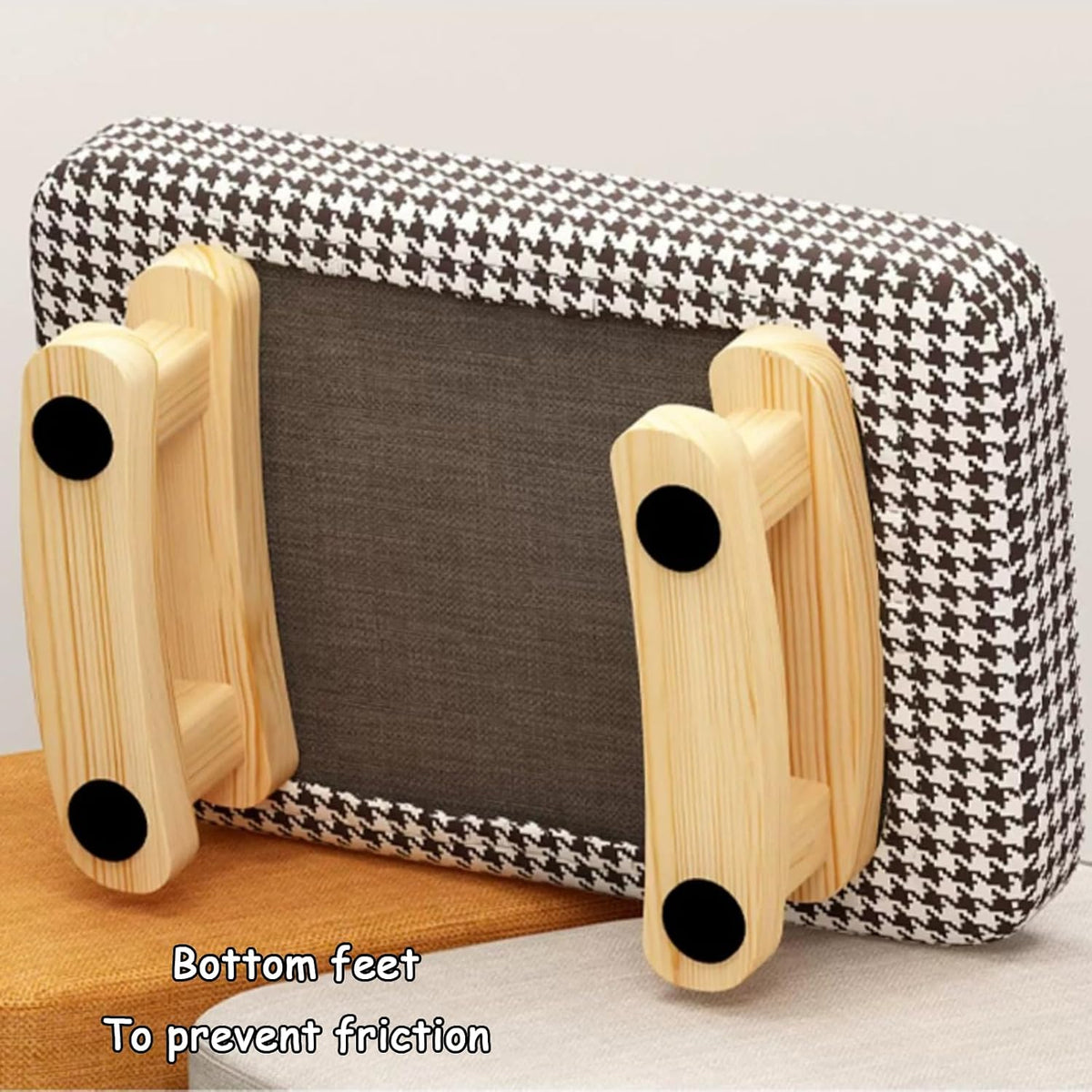 7-Inch High Stool, Small Linen Footstool, Solid Wood Frame, Entryway Shoe Bench, with Padded Footrest, Suitable for Living Room, Entryway, and Bedroom Natural Legs Blue