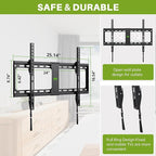 USX MOUNT Tilting TV Wall Mount for Most 37"-90" Flat Curved Screen Television, TV Bracket with Max VESA 600x400mm up to 132lbs, Low Profile Tilt Mount for 16", 24" Stud