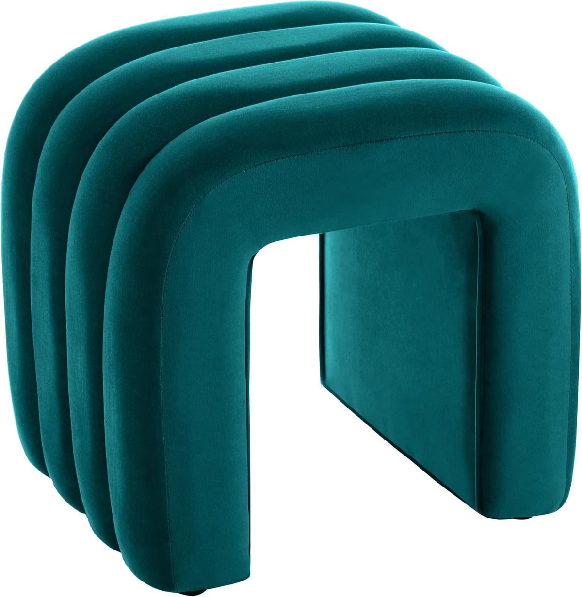 Multi-Functional Ottoman Stool, Footrest for Couch, Modern Vanity Stool for Make-up Room, Living Room and Entryway, Small Cute Footstool (Teal Velvet)