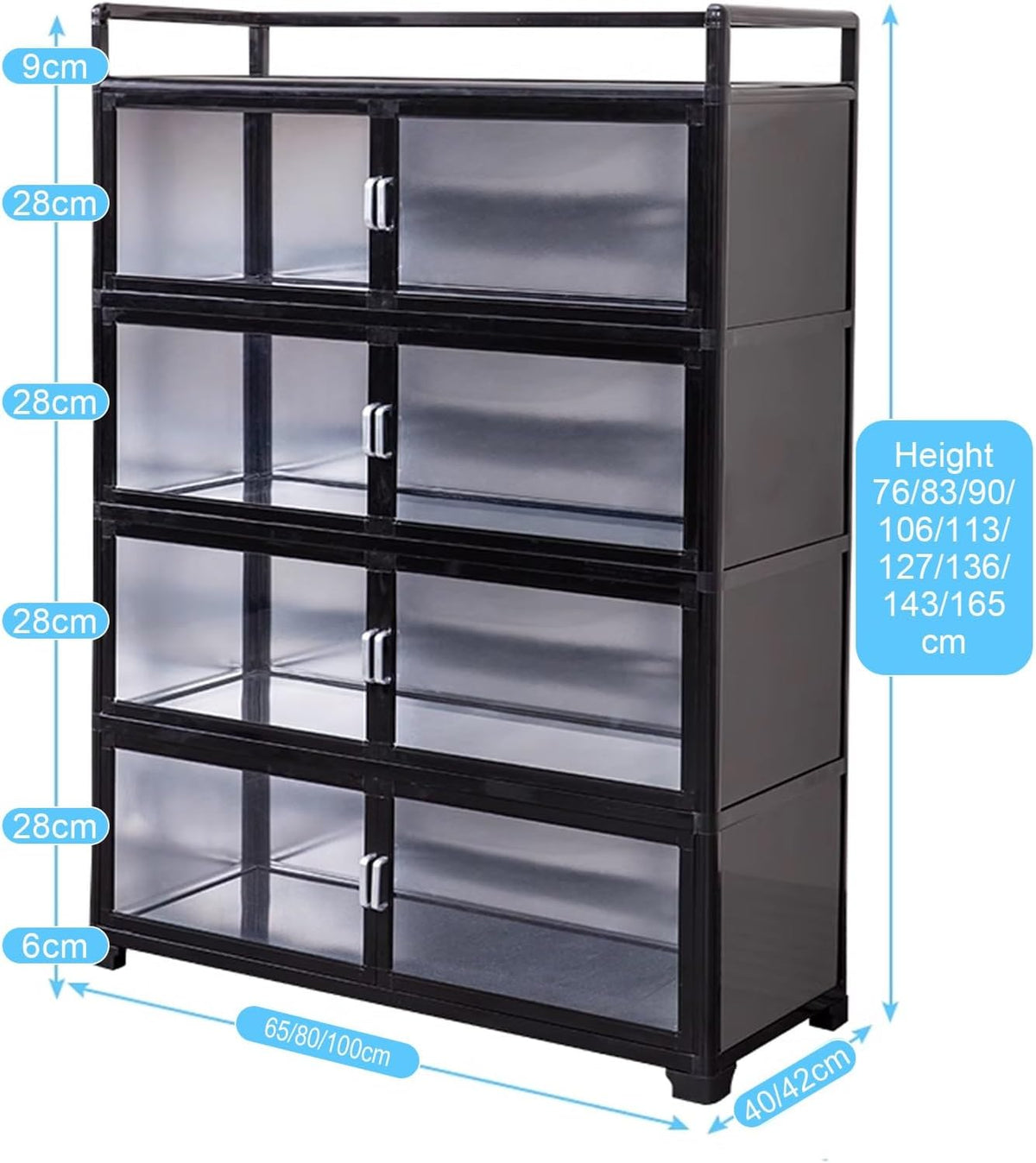 Kitchen Pantry Storage Cabinet Environmental Aluminum Composite Panel Aluminum Alloy Guardrail Pantry Cabinet, for Kitchen Living Room Bathroom(80 * 40 * 136cm)