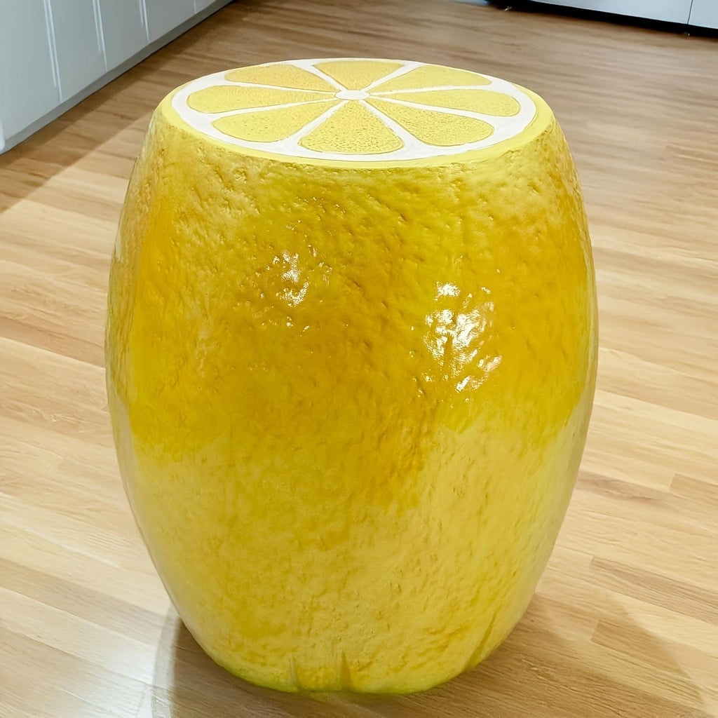 Fruit-Inspired Stool,End Table:Multi-Functional Furniture–as Seating,Stylish Side Table,Home Decor Plant Stand (Yellow Lemon, Inches, 14.17, Inches, 12.60, Inches, 12.60)