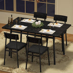 Garvee Dining Table Set for 4 with 4 Upholstered Chairs, Dining Room Table Set for 4 w/Smooth Edge, Wood Kitchen Table Chairs Set of 4 for Dining, Kitchen Room, Apartment, Rustic Blake