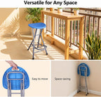 Blue Adult Folding Stool, with Handle and Foldable bar Stool, 28 inches in Size, with a Load Capacity of 200 pounds, Suitable for Camping Kitchen