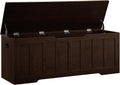 VANKILEY 51.2" Storage Chest Extra Large,Wooden Storage Bench,Espresso | Chest with 2 Safety Hinges, 51.2*15.7*19.1inches, Wooden Trunk for Bedroom, Livingroom,Entryway,Easy Assembly.