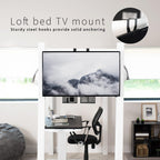 VIVO TV Hanger Bracket for 24 to 55 inch Flat and Curved Screens, Light Weight Steel Design, Height Adjustable Cross Bar, Loft Bed, Thin Door TV Mount, Max VESA 400x400, Black, MOUNT-TV01LB
