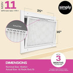 Simply 16x25x1 Air Filter, Merv 11, 12 Pack, For Home AC Furnace & HVAC (Actual Size: 15.75"x24.75"x0.75") DUST, Pet, & Allergy Control