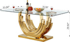HomVent 70'' Rectangular Glass Dining Table Set Glass Dining Room Table Set for Kitchen, Kitchen Table and Chairs for 8 Table with Chairs Home Furniture