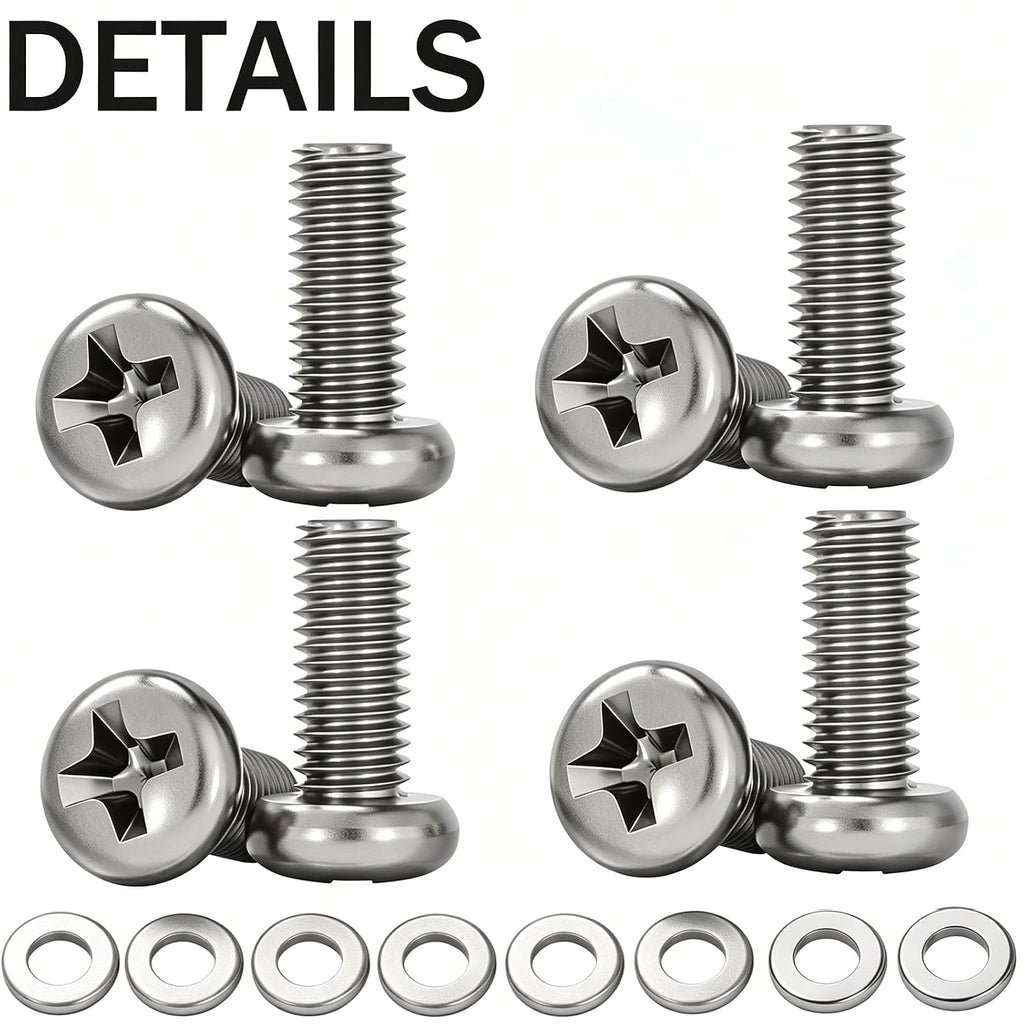 M4 Screws M4x12mm for TV Mount or Monitor 30 Inch or Small VESA Mount Screw Mounting Phillips Head Screw Pack of 8
