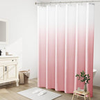 Naturoom Pink Shower Curtains for Bathroom,Ombre Cloth Fabric Shower Curtain Set with 12 Hooks Pink Bathroom Decor 72 x 72