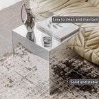 Modern End Table, Mirrored Acrylic Side Table, Cube Coffee Table, Product Photography Props, Simple Bedside Table, Small Accent Table for Living Room, Bedroom(Silver,30cm-11.8in)