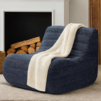 Memory Foam Bean Bag Chair, Gray | Compact Lazy Sofa Sack & Floor Couch, Soft Supportive Seat for Bedroom Living Room Office & Home Use