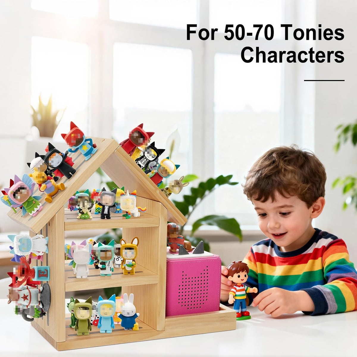 for House Toniesbox Shelf,Compatible with TonieBox 1 and Toniebox 2 Storage Toniebox Organize Display Shelf for 70-80 Tonies Figures Holder Compatible Charging Station for Kid's Room