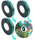 3 Rolls 150 Feet Stretch Tie Tape 0.5 Inch Garden Tie Tape Thick Plant Ribbon Garden Green Vinyl Stake for Indoor Outdoor Patio Plant Use