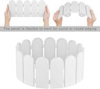 Evelyne Garden Border Edging: Wooden Fence Design - 8pcs White Yard Landscaping Fence Liner Lawn Edge Barrier - 10ft Kit of Decorative Lawn Landscape Panels Elements -Landscaping Edging-GMT-10374-D08