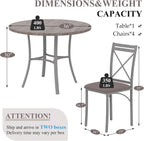 VECELO 5 Piece Dining Table Set for 4, Wood Grain Dinette with Chairs for Kitchen, Breakfast Nook, Small Space, Light Grey