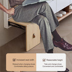 Wall Mounted Shoe Changing Stool Made of Solid Wood Wall Seat Folding, Space Saving Invisible Shoe-Changing Stool, for Entrance Bathroom Bedroom(Gray)