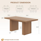 Garvee 70.8" Dining Table for 6 8 10, Modern Dining Room Table with Storage, Wood Kitchen Table with Fluted Legs, Dinner Tables for Kitchen Dining Room,Nut-Brown