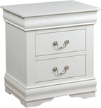Knocbel Traditional Nightstand End Tables Side Table with 2 Drawers and Metal Handles for Bedroom Living Room Entryway, Fully Assembled, 21" W x 15" D x 24" H White