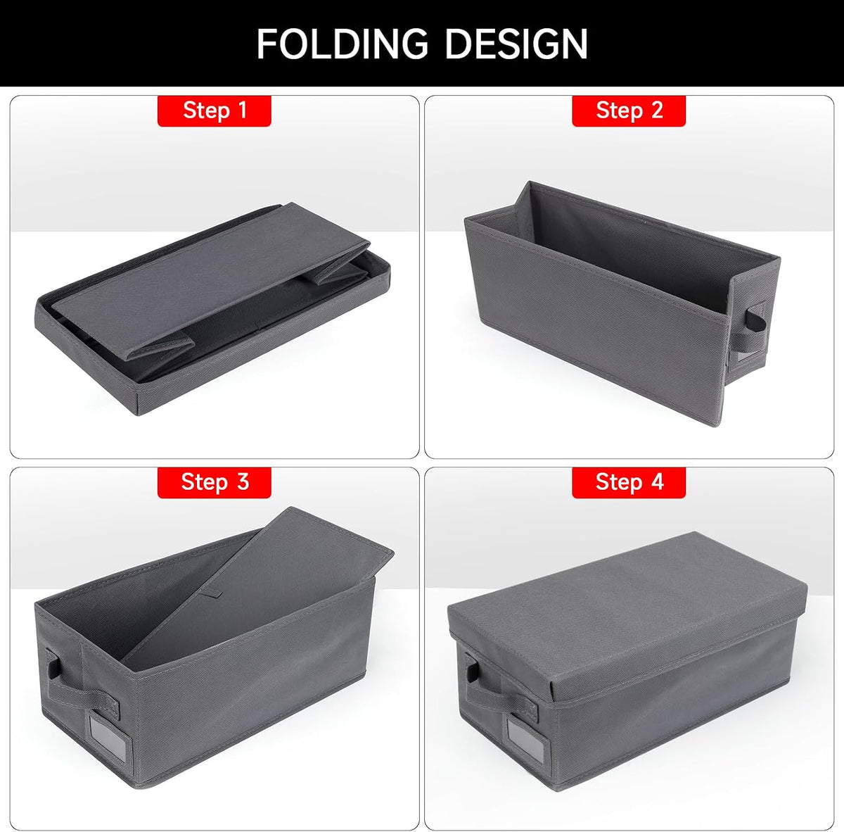 NUSWOR Upgrades DVD Storage Box - 2Pack DVD Organizer with Lid - Grey | Perfect DVD Case Storage Solution - DVD Holder 15.75 x 8.1 x 6.1 inches - Holds 50 DVDs