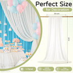 Wedding Arch Draping Fabric 29" x 19Ft Sheer Drapes for Backdrop Wedding Ceremony Reception Ceiling Decor Curtain Baby Bridal Shower Decoration (Ivory, 1 Panel)